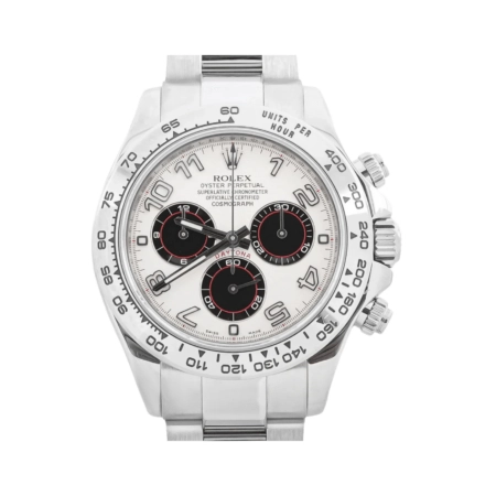 Rolex Daytona Cosmograph White Gold White Arabic Dial 116509