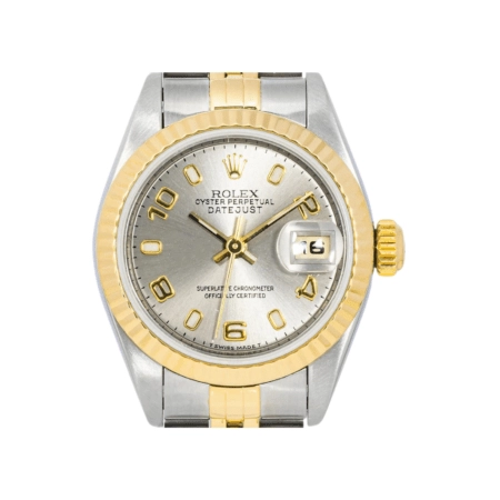 Rolex Lady-Datejust Stainless Steel and Yellow Gold Silver Arabic Dial 69173