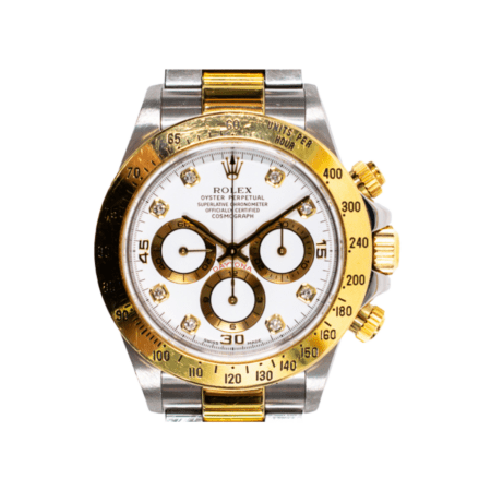 Rolex Daytona Stainless Steel and Yellow Gold White Diamond Dial 16523