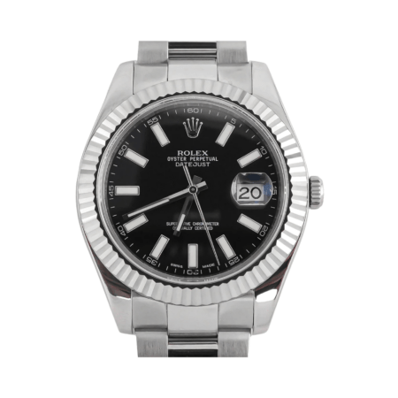 Rolex Datejust II Stainless Steel and White Gold Black Dial 116334