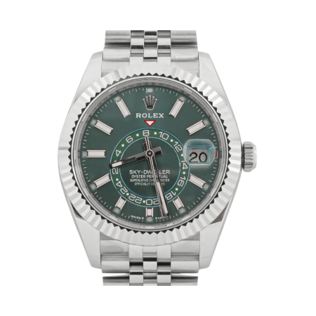 Rolex Sky-Dweller Stainless Steel and White Gold Mint Green Dial 336934
