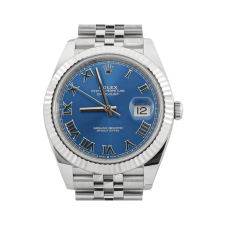 Rolex Datejust Stainless Steel and White Gold Blue Roman Dial 126334