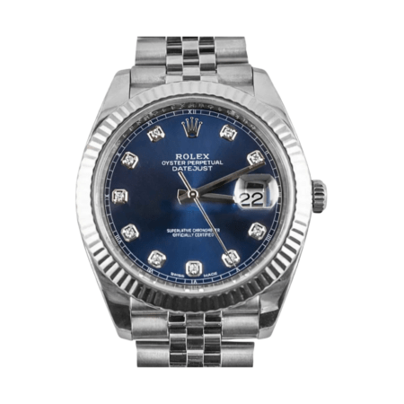 Rolex Datejust Stainless Steel and White Gold Blue Diamond Dial 126334