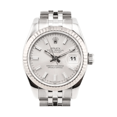 Rolex Lady-Datejust Stainless Steel and White Gold Silver Dial 179174