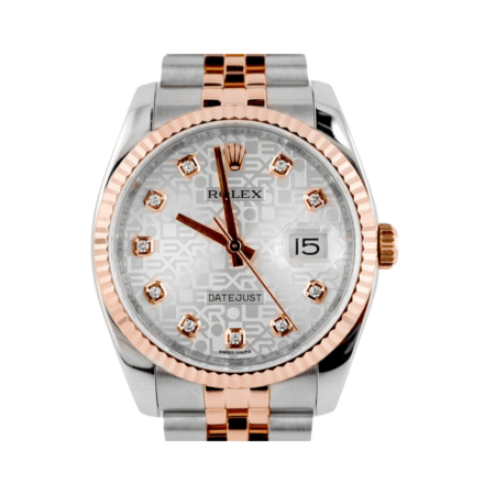 Rolex Datejust Stainless Steel and Rose Gold Silver Jubilee Diamond Dial 116231