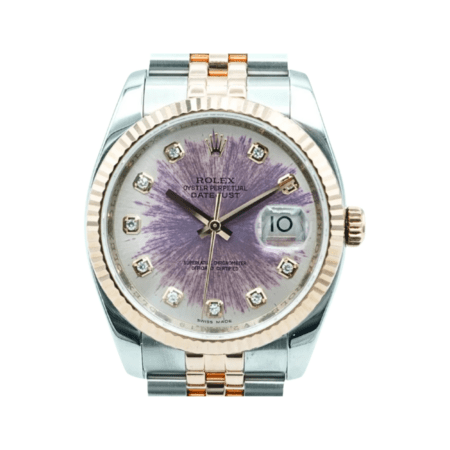 Rolex Datejust Stainless Steel and Rose Gold Sun Damaged Diamond Dial 116231