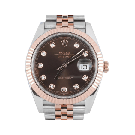 Rolex Datejust Stainless Steel and Rose Gold Brown Diamond Dial 126331