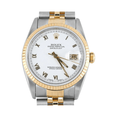 Rolex Datejust 36 Stainless Steel and Yellow Gold White Roman Dial 116233