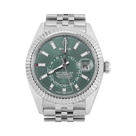 Rolex Sky-Dweller Stainless Steel and White Gold Mint Green Dial 336934