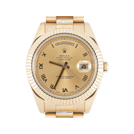 Rolex Day-Date II Yellow Gold Champagne Roman Dial 218238