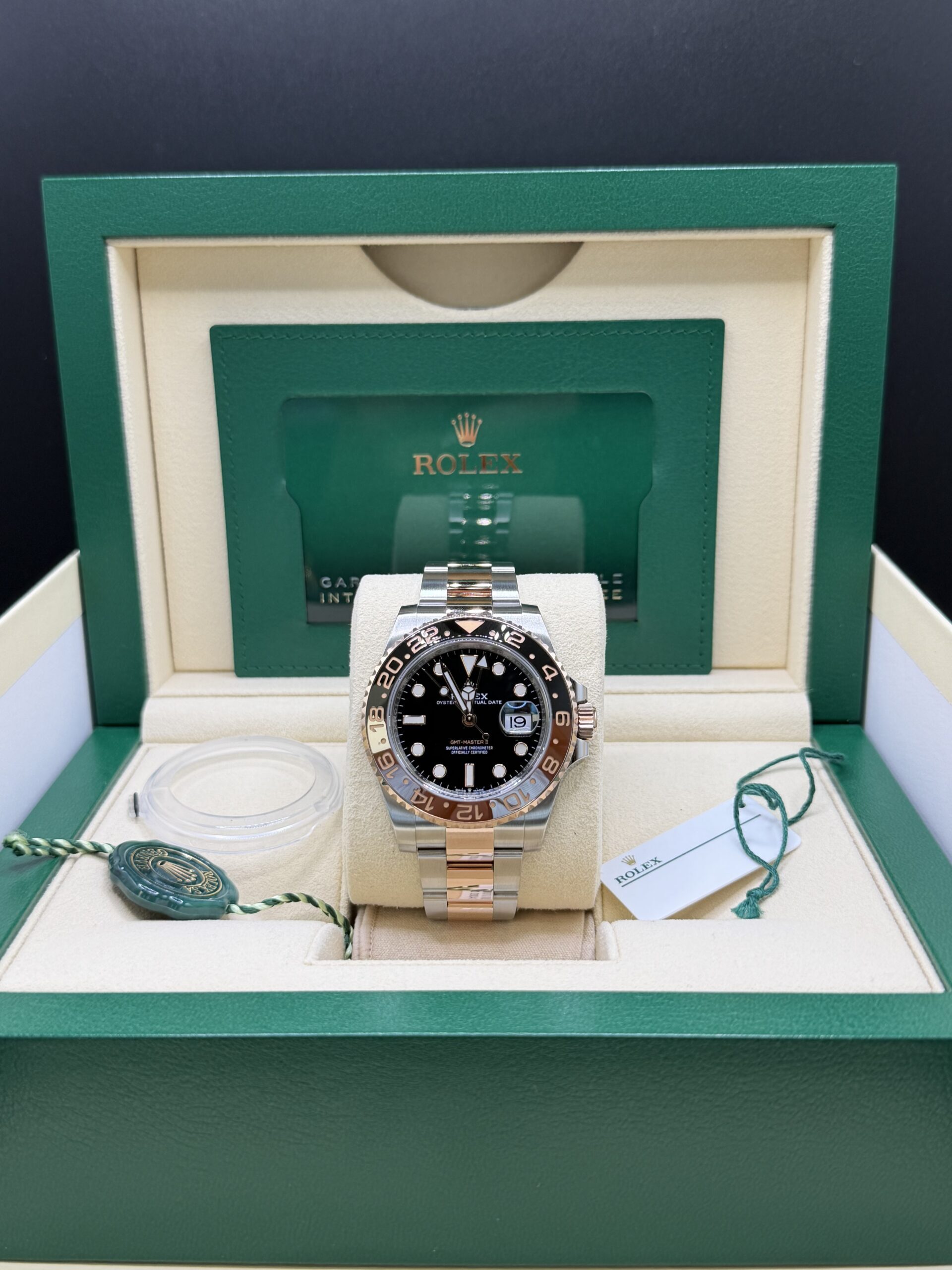 Rolex GMT-Master II "Root Beer" Stainless Steel and Rose Gold Black Dial 126711CHNR