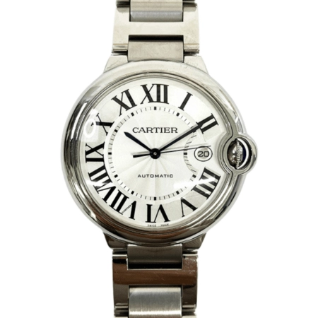 Cartier Ballon Bleu 42mm Steel Silver Roman Dial W69012Z4 Bracelet