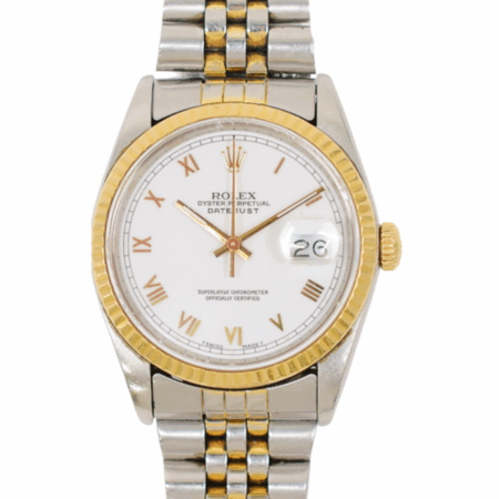 Rolex Datejust 36 Two-Tone White Roman Dial 16233 Bracelet