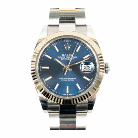 Rolex Datejust 41 White Gold and Steel Blue Stick Dial 126334
