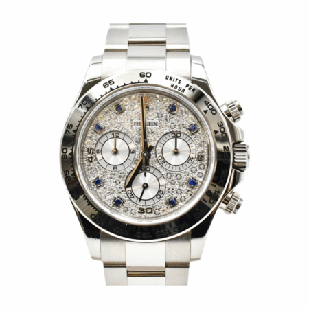 Rolex Daytona White Gold Pave Diamond Dial 116509 Bracelet