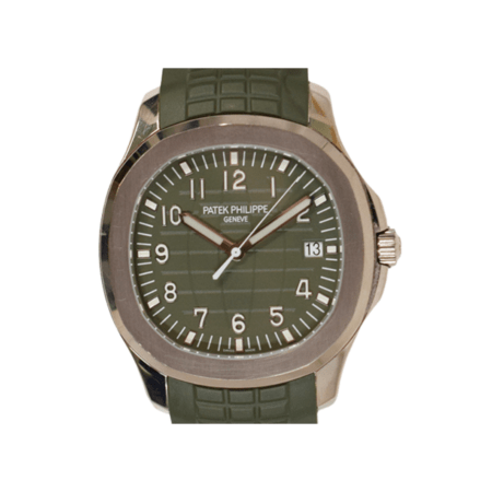 Patek Philippe Aquanaut Date Sweep White Gold Green Arabic Dial 5168G-010