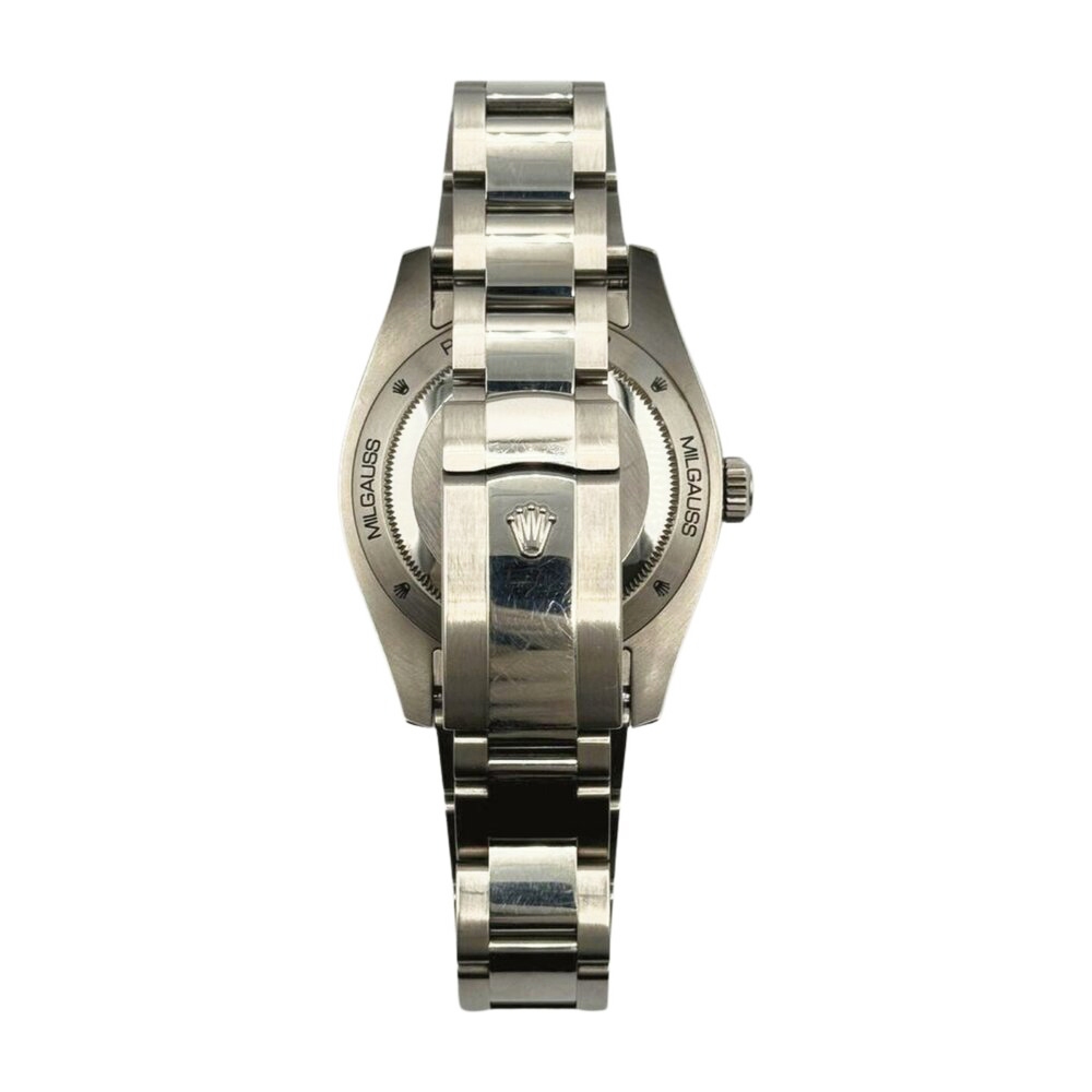 Rolex Milgauss Stainless Steel Green Crystal Black Stick Dial 116400