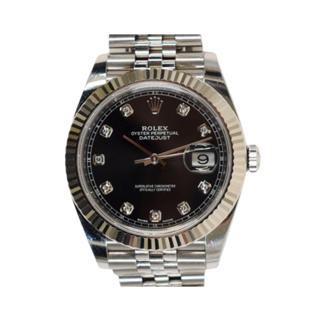 Rolex Datejust 41 Stainless Steel/ White Gold Black Diamond Dial 126334