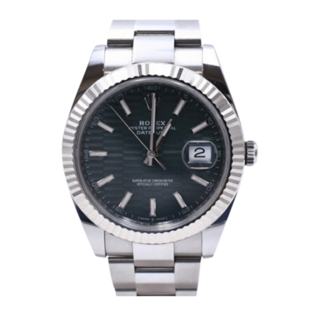 Rolex Datejust 41 Stainless Steel/White Gold Mint Green Fluted Dial 126334