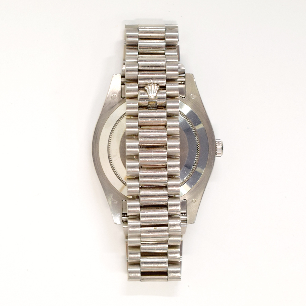 Rolex Day-Date II White Gold Silver Diamond Dial 218239