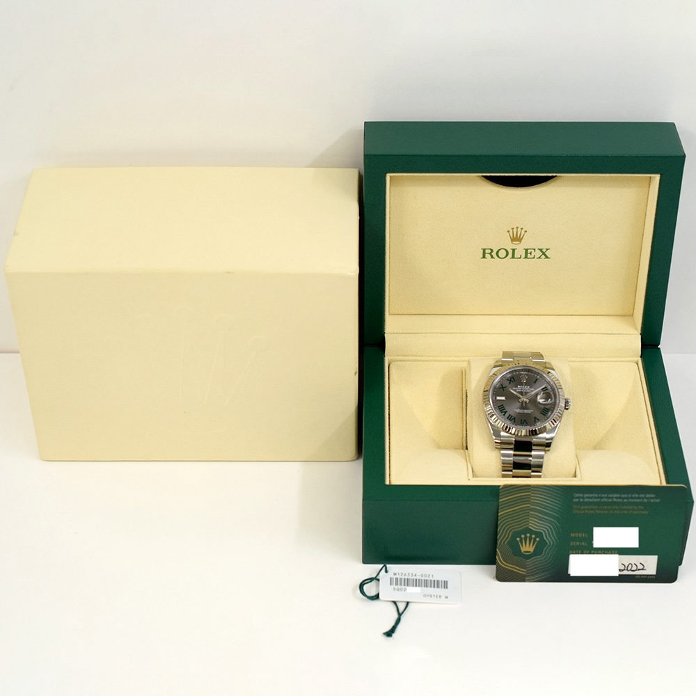 Rolex Datejust 41 Stainless Steel and White Gold Wimbledon Dial 126334