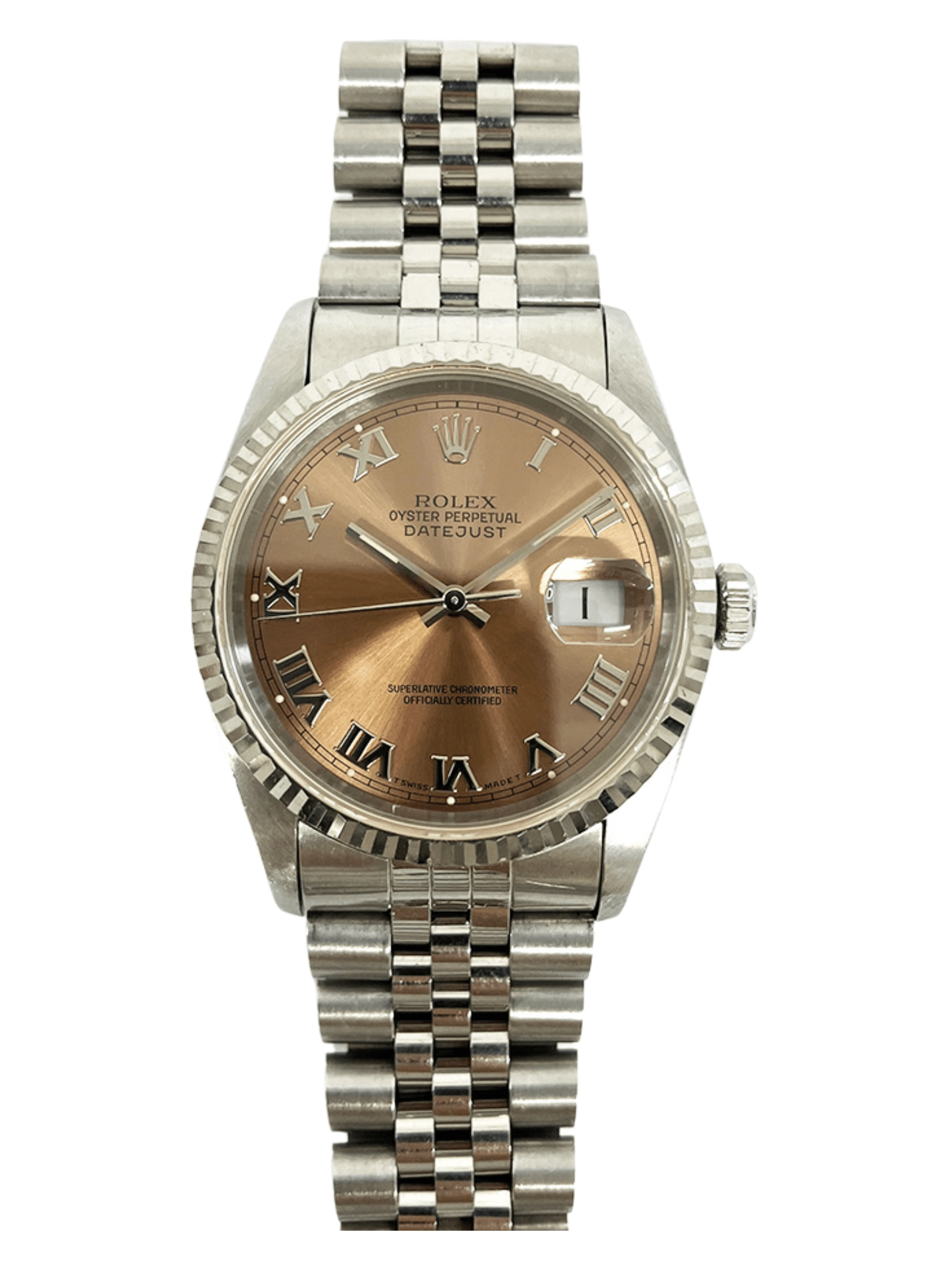Rolex Datejust 36 Stainless Steel Salmon Roman Dial 16234 Bracelet