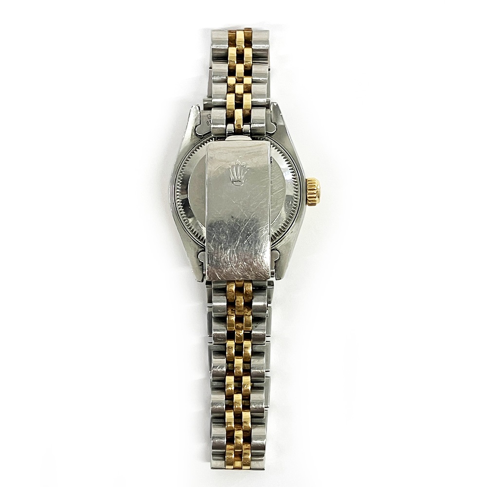 Rolex Lady-Datejust Stainless Steel Yellow Gold Black Dial 69173