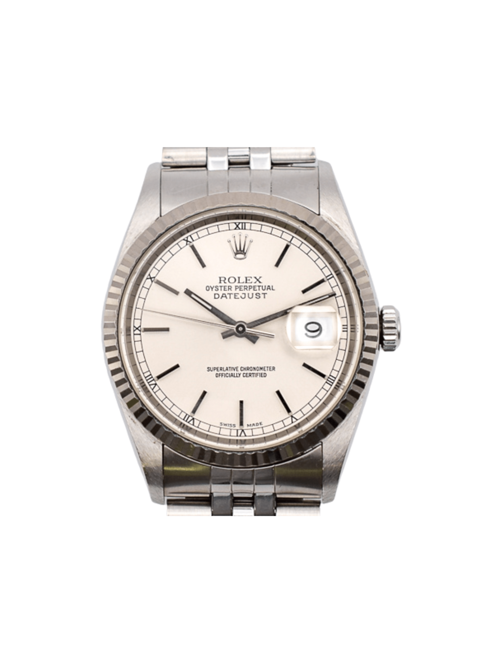 Rolex Datejust 36 Stainless Steel and White Gold Silver Dial 16234