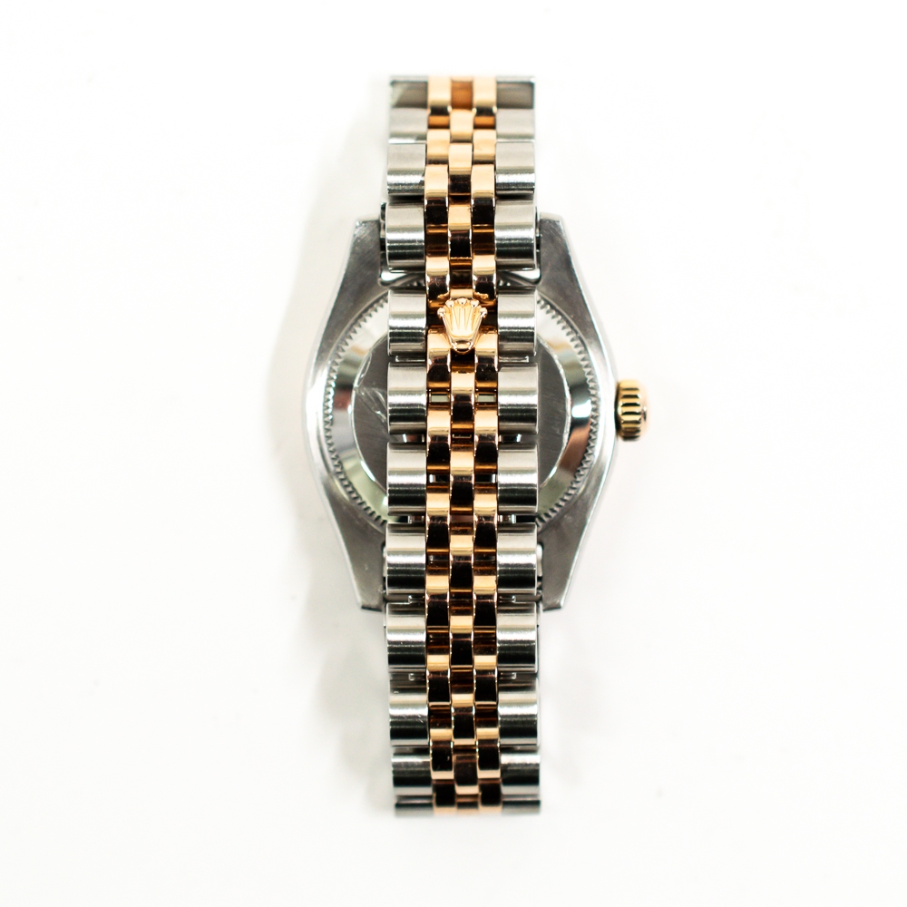 Rolex Lady-Datejust Stainless Steel and Rose Gold Black Diamond Dial 179171G