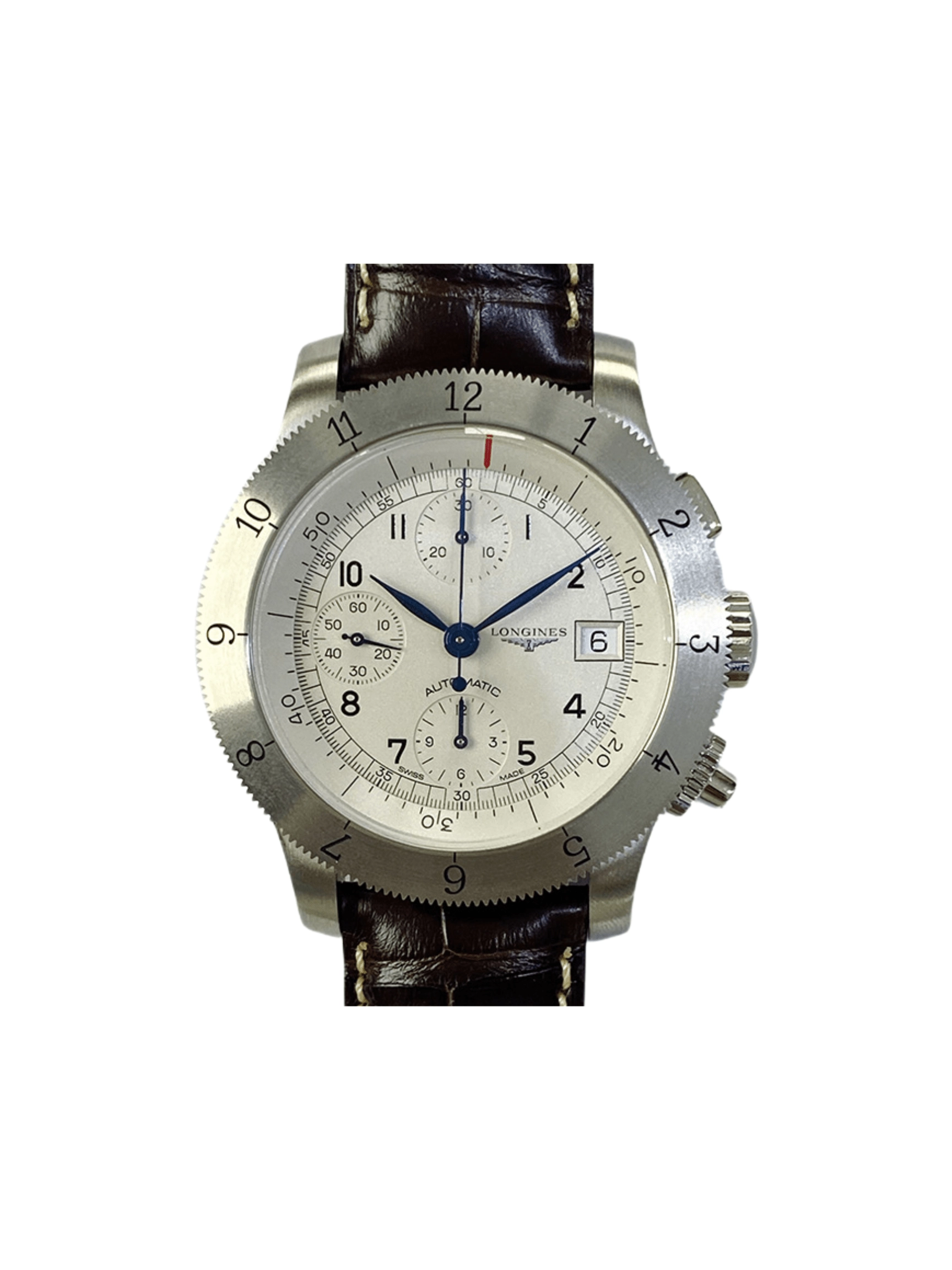 Longines Heritage Chronograph Stainless Steel Silver Arabic Dial L2.741.4.73.2