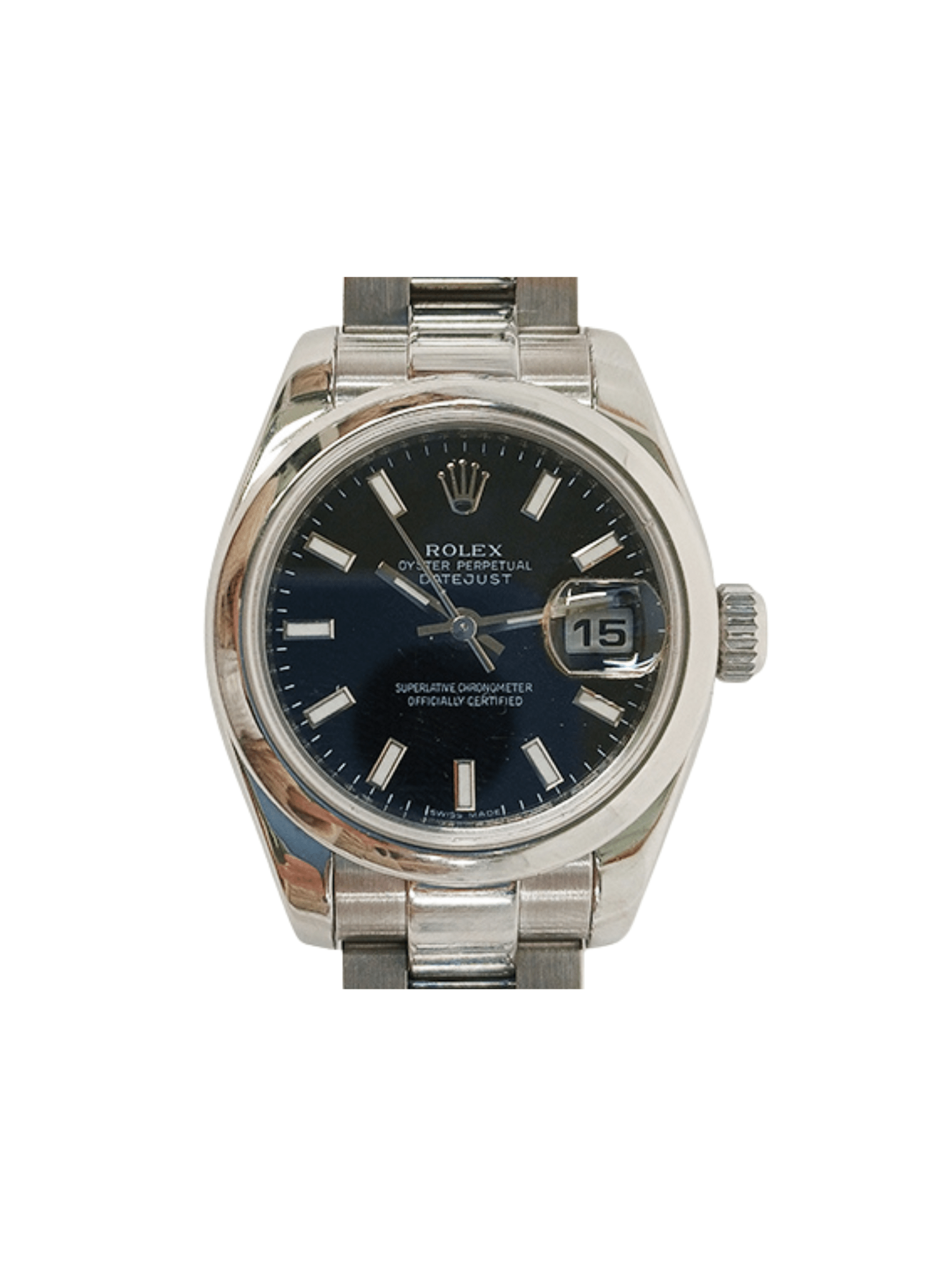 Rolex Lady-Datejust Stainless Steel Black Stick Dial 179160