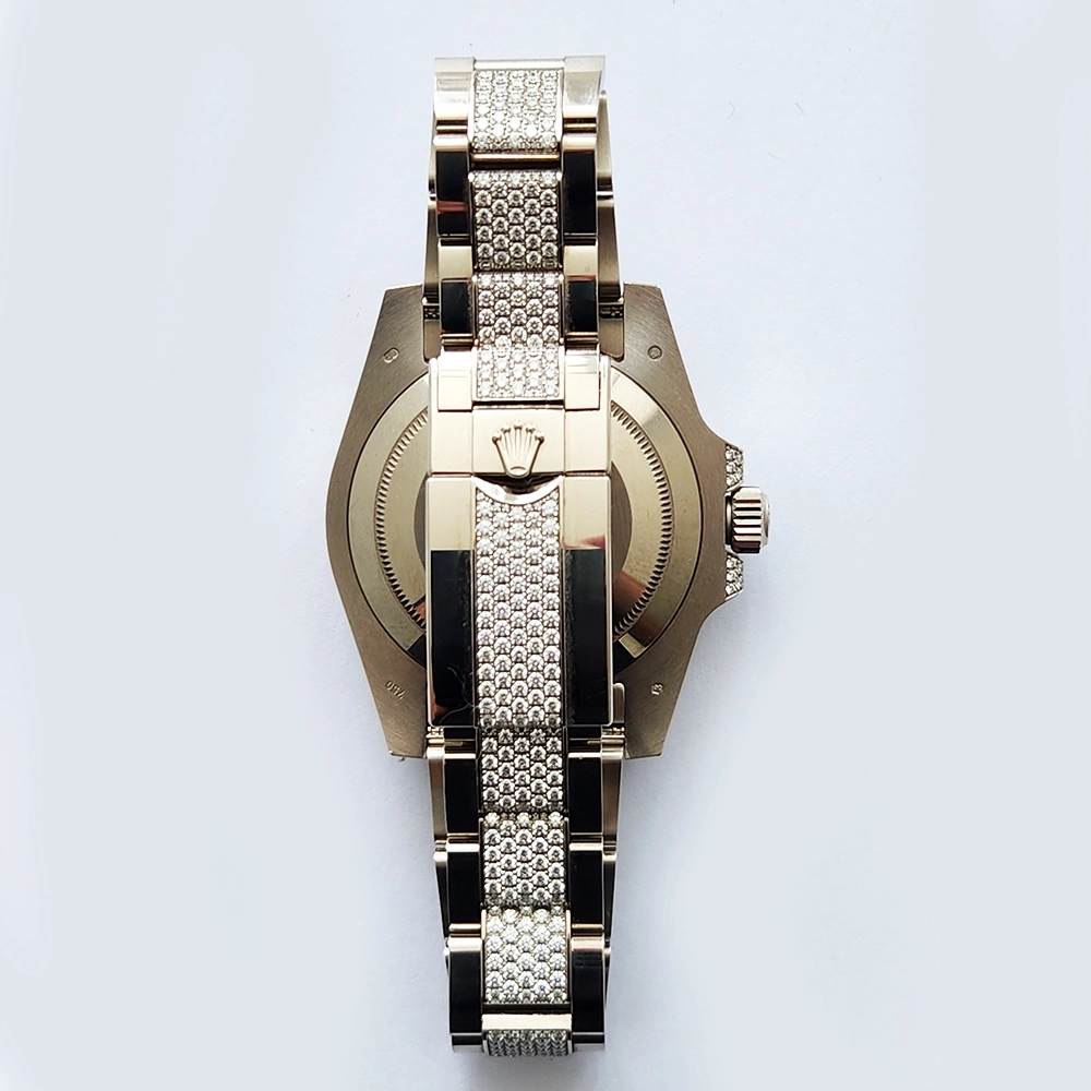 Rolex Submariner Sapphire Bezel White Gold Pave Diamond Dial 116659SABR