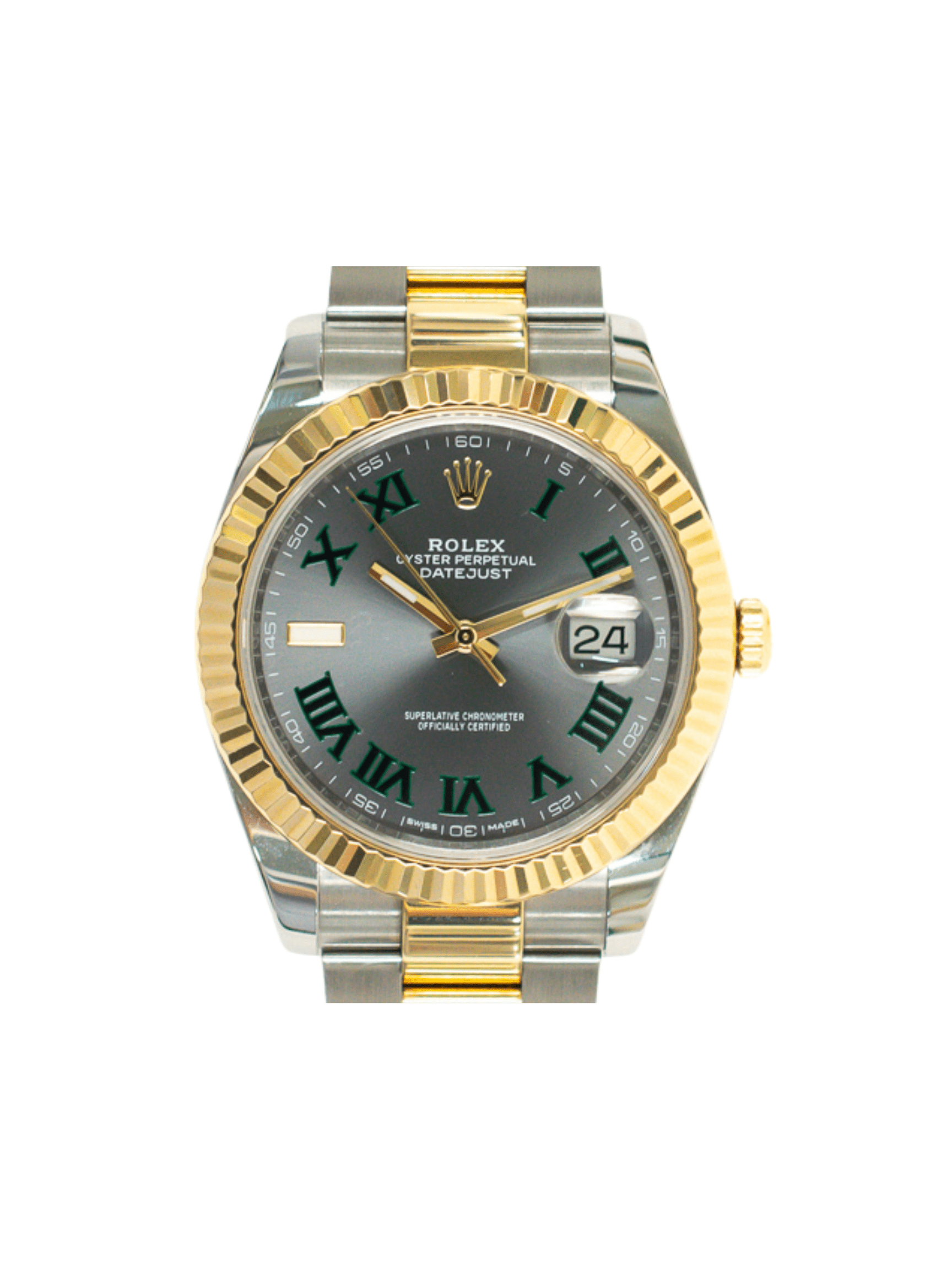 Rolex Datejust 41 Stainless Steel and Yellow Gold Wimbledon Roman Dial 126333