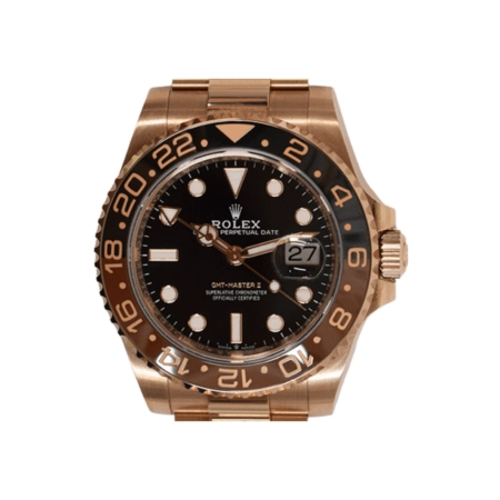 Rolex GMT-Master II Rose Gold "Root Beer" Black Dial 126715CHNR