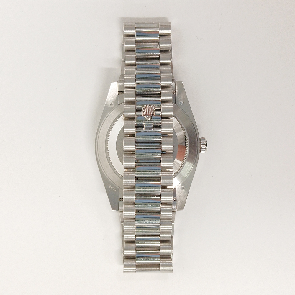 Rolex Day-Date President 40 Platinum Baguette Diamond Ice Blue Dial 228396TBR