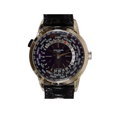 Patek Philippe Nautilus World Time Date 40mm Tokyo Edition White Gold Purple Dial 5330G-010
