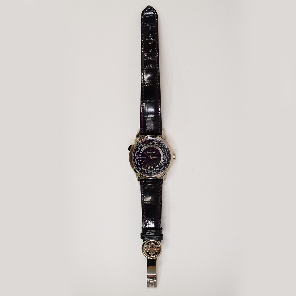 Patek Philippe Nautilus World Time Date 40mm Tokyo Edition White Gold Purple Dial 5330G-010