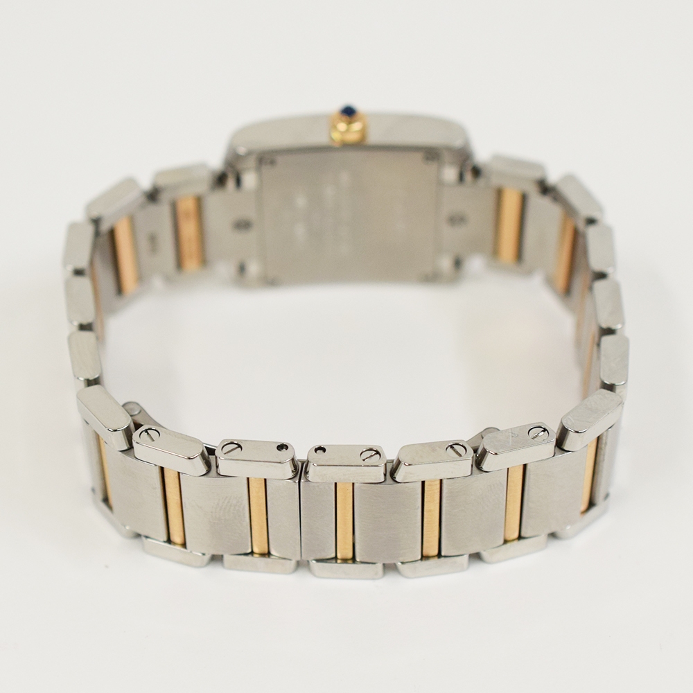 Cartier Tank Francaise Stainless Steel/Rose Gold Silver Diamond Dial WE110004