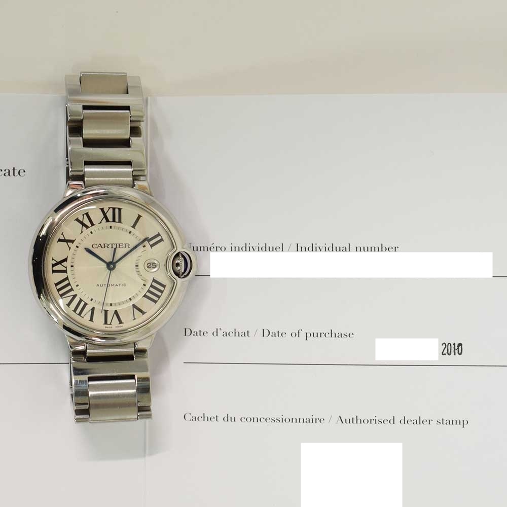 Cartier Ballon Bleu Stainless Steel Silver Roman Dial W69012Z4