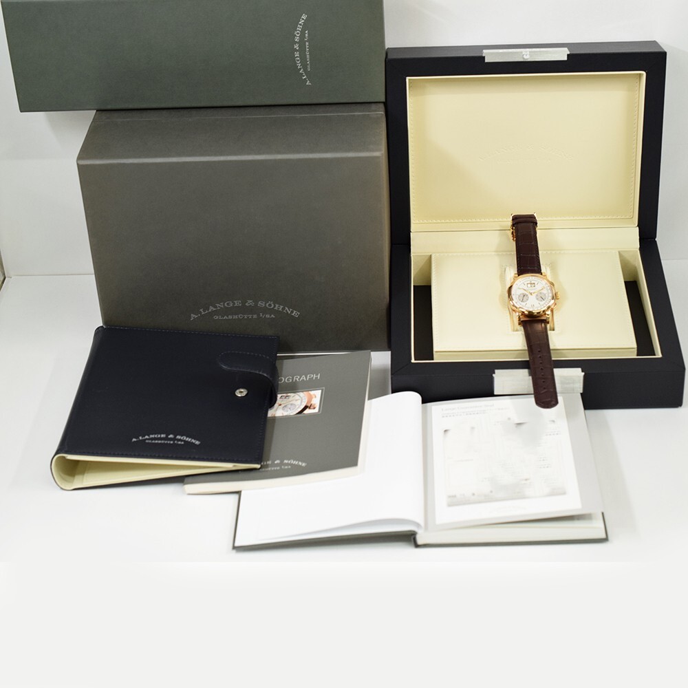 A. Lange & Söhne Saxonia Datograph Rose Gold White Roman Dial 403.032