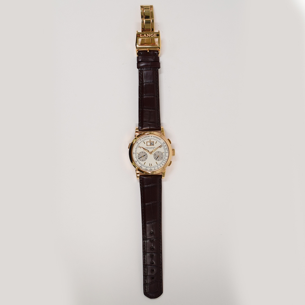 A. Lange & Söhne Saxonia Datograph Rose Gold White Roman Dial 403.032