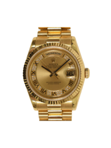 Rolex Day-Date Yellow Gold Champagne Myriad Roman 118238MR