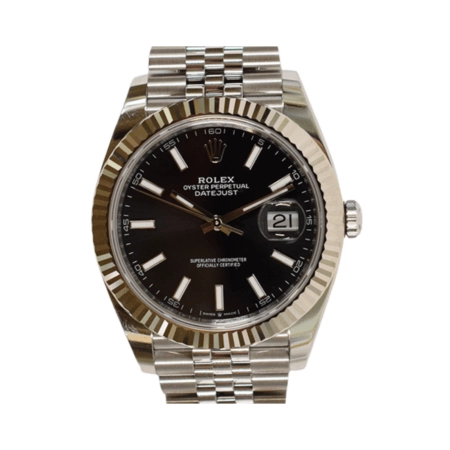 Rolex Datejust 41 Stainless Steel and White Gold Black Stick Dial 126334