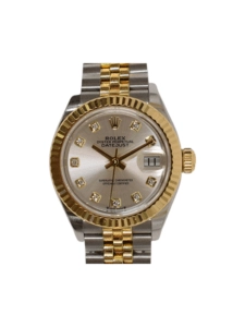 Rolex Lady-Datejust Stainless Steel and Yellow Gold Silver Diamond Dial 279173
