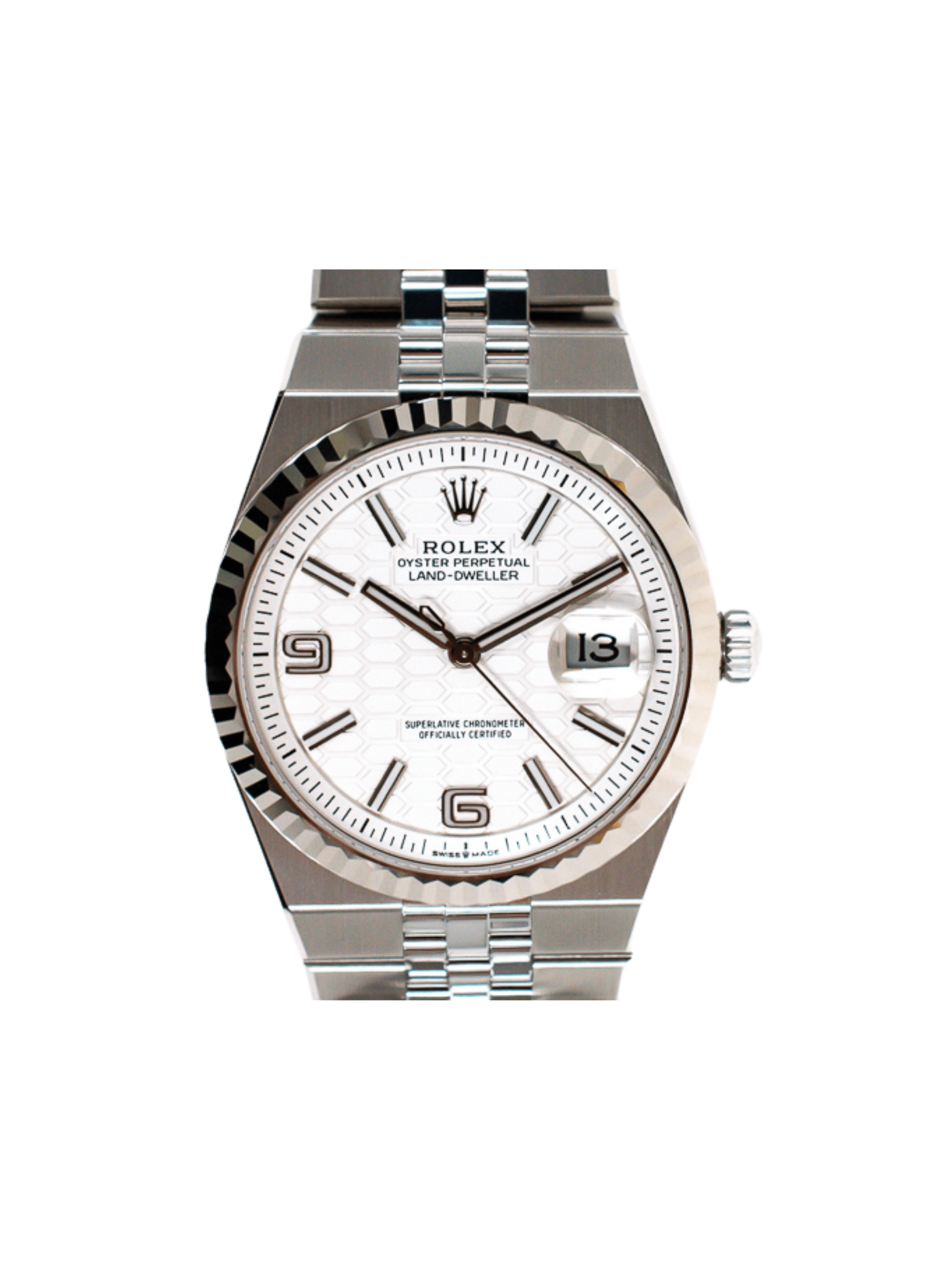 Rolex Land-dweller Stainless Steel and White Gold White Dial 127234