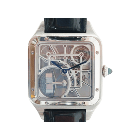 Cartier Santos-Dumont Stainless Steel Skeleton Dial WHSA0032