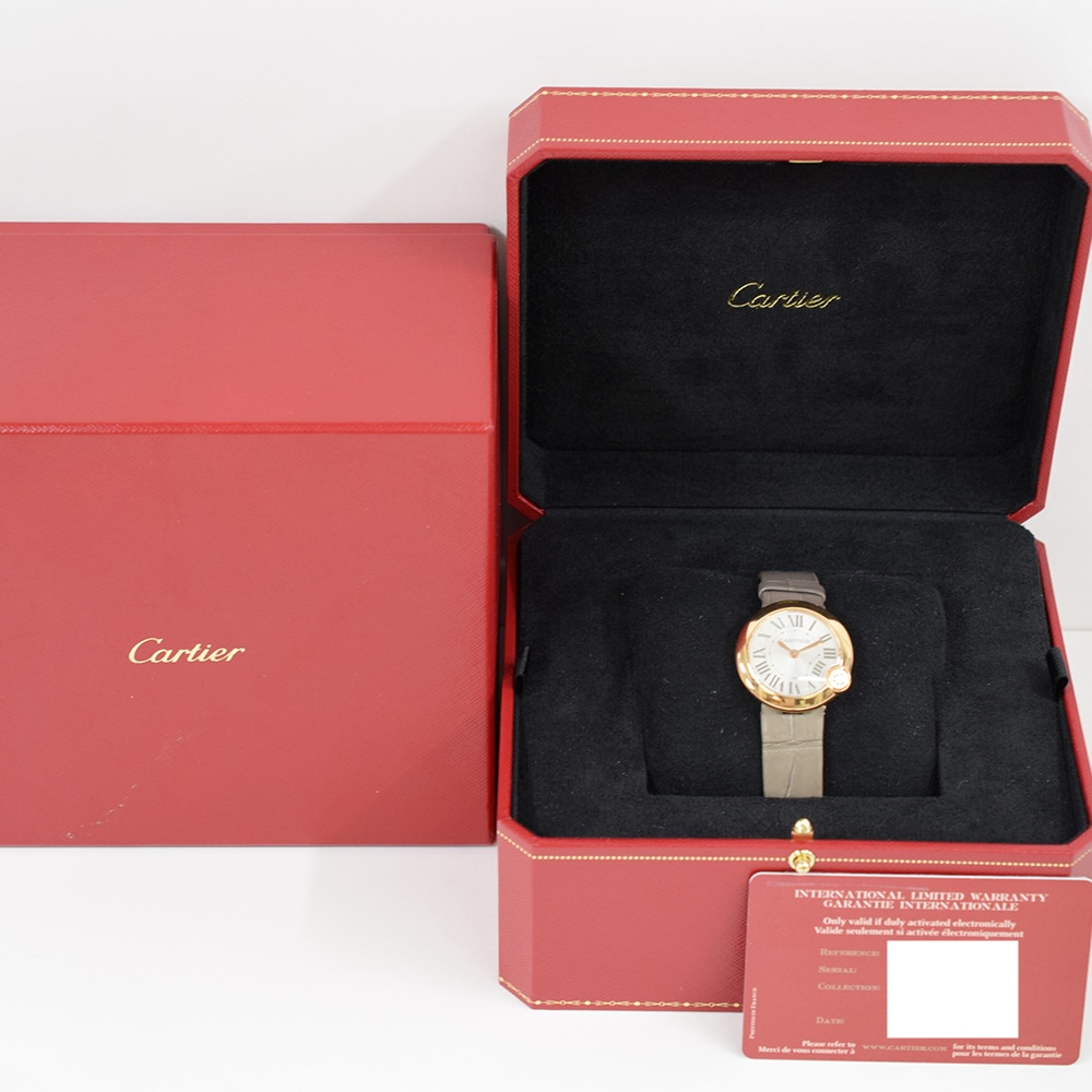 Cartier Ballon Blanc de Cartier Rose Gold Silver Roman Dial WGBL0005