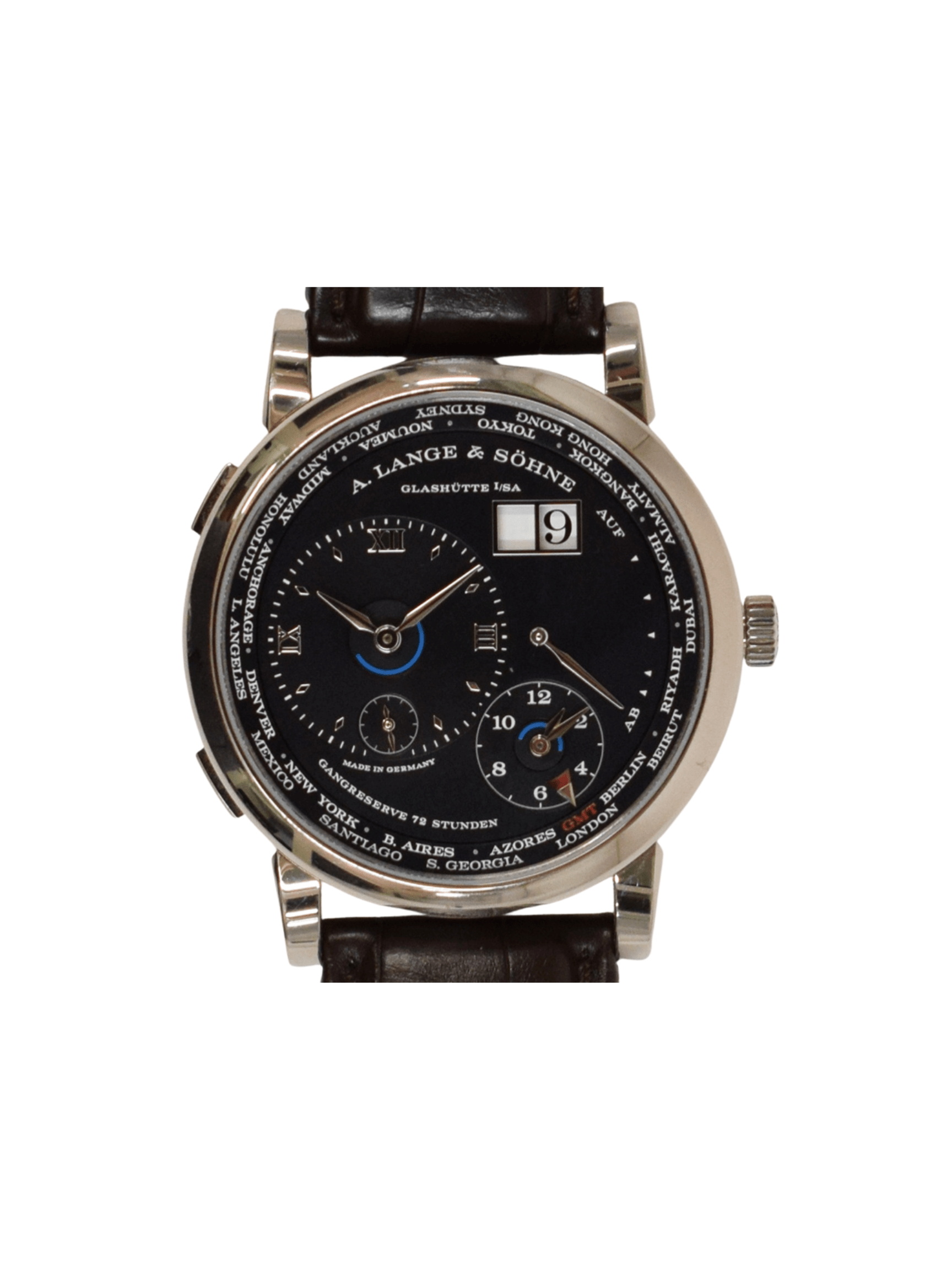 A. Lange & Söhne Lange 1 Time Zone White Gold Black Dial 136.029