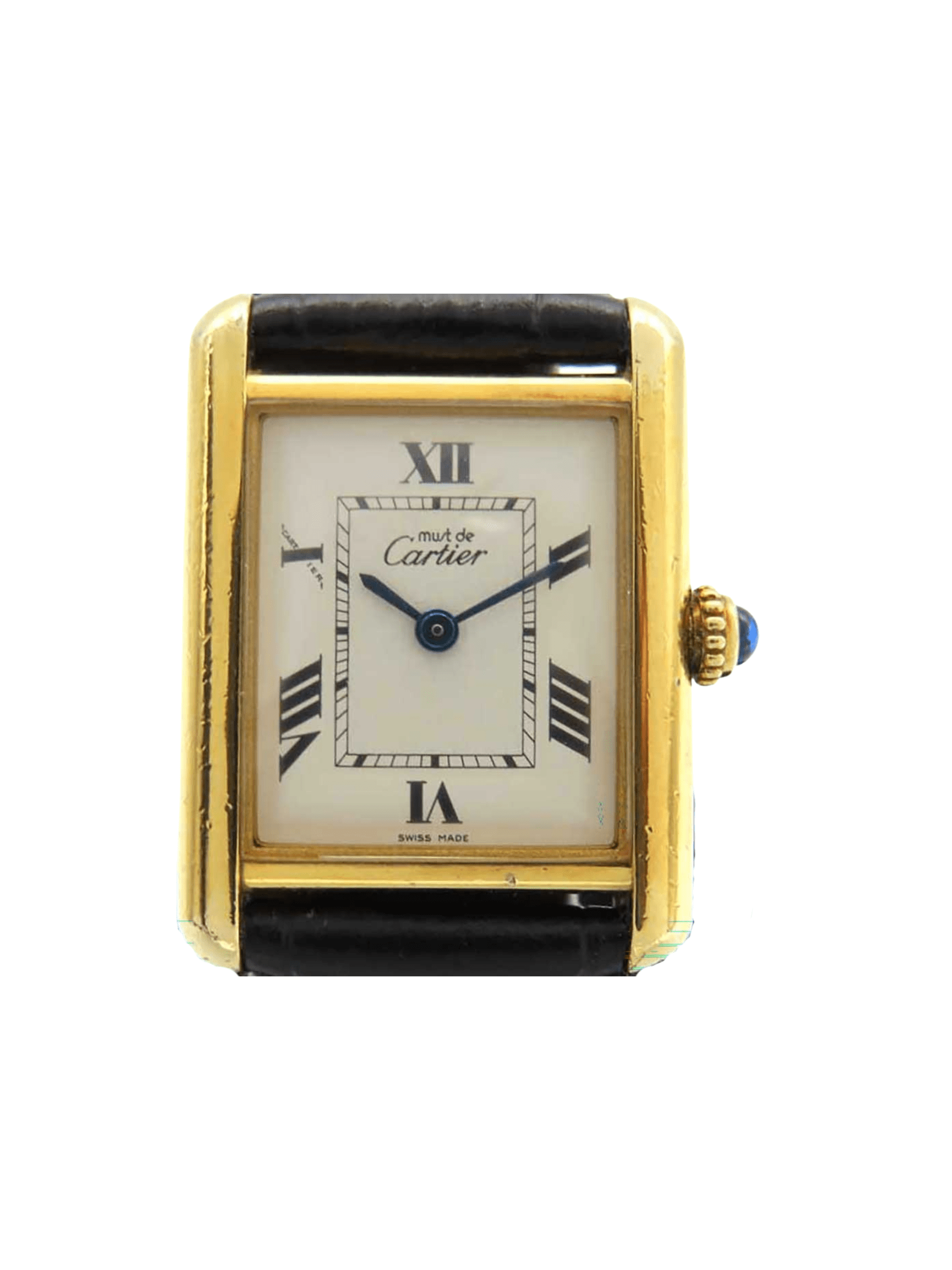 Cartier Tank Must de Cartier Gold‑Plated Sterling Silver Ivory Roman Dial W1013654