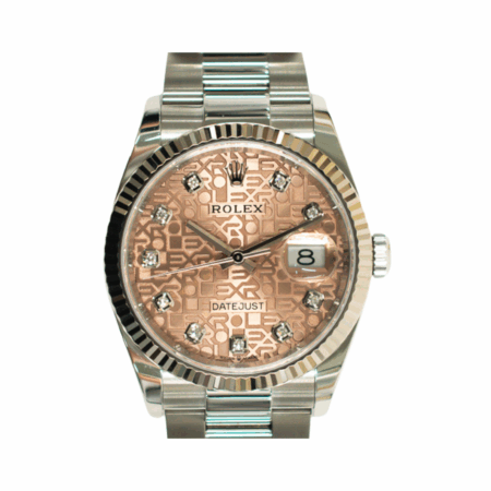 Rolex Datejust 36 Stainless Steel/White Gold Pink Jubilee Diamond Dial 126234